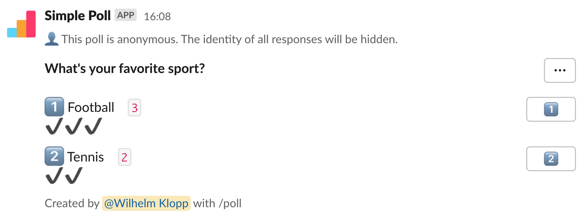 Emojis in anonymous polls